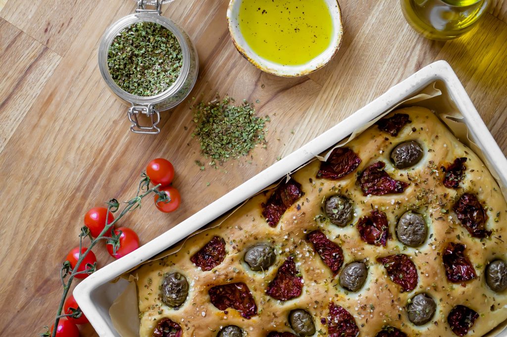 focaccia with sundried tomatoes and olives