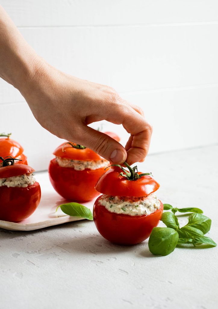 tomatoes stuffed with tofu cottage cheese